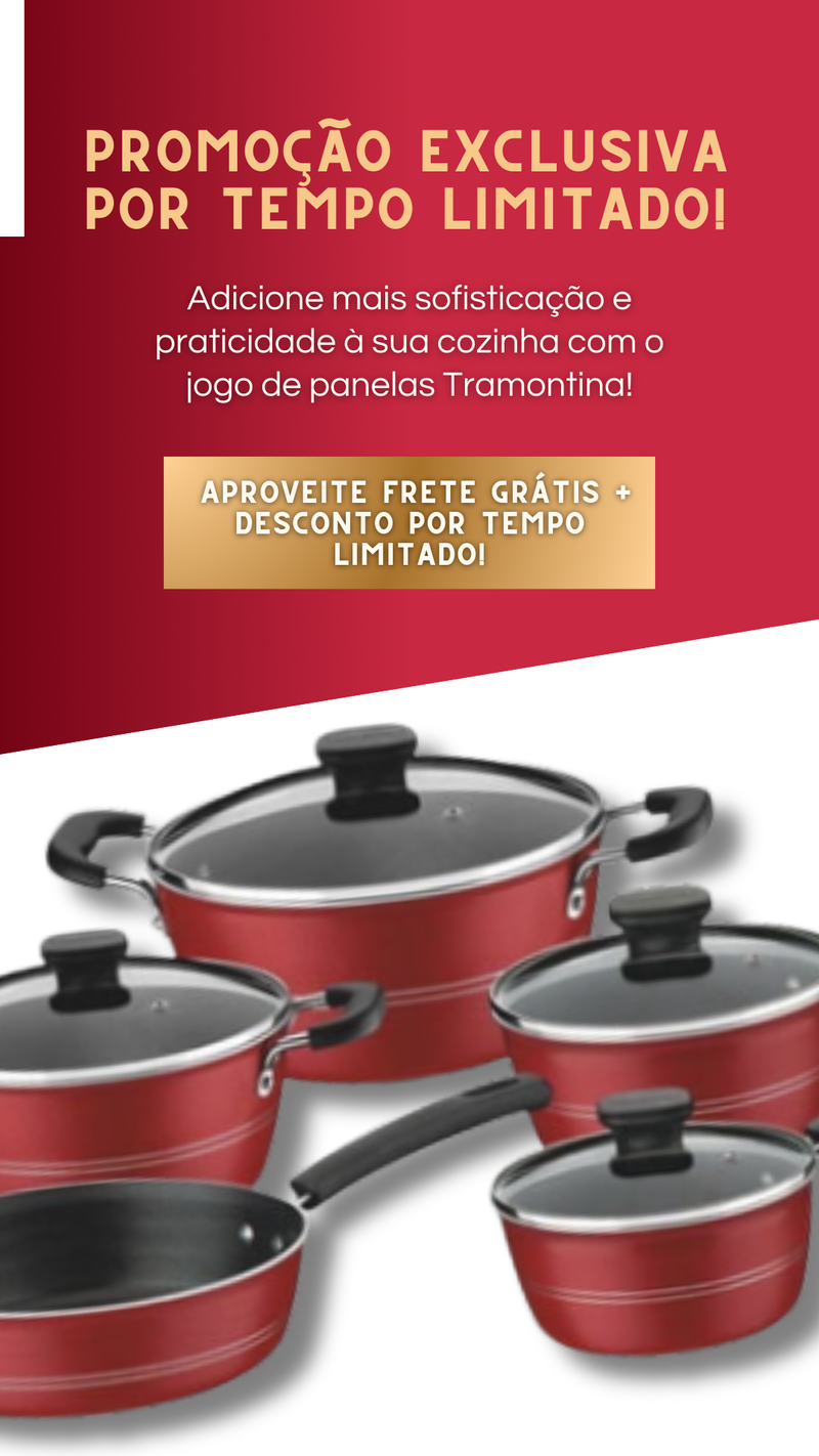 Jogo de Panelas 12 Peças Antiaderente Alumínio Turim - Tramontina