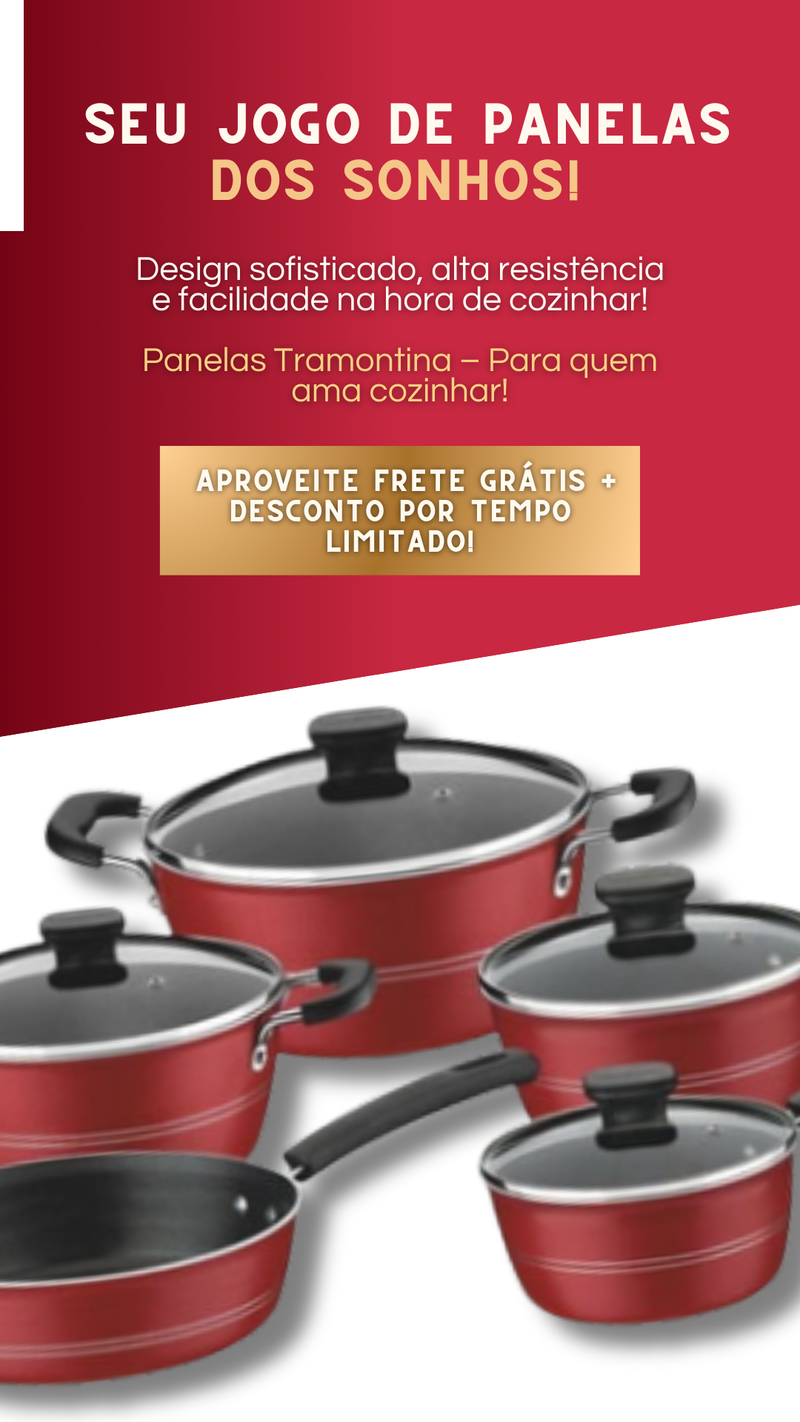 Jogo de Panelas 12 Peças Antiaderente Alumínio Turim - Tramontina