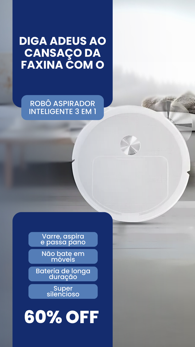 Robô Aspirador Inteligente 3 em 1 - Maxclean™