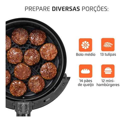 Fritadeira De Ar Air Fryer 3,5l Preta Mondial 110v/220v