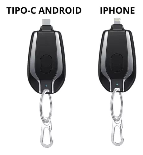 Chaveiro Power Bank - 1500mAh Ultra-Compacto Carregamento Rápido