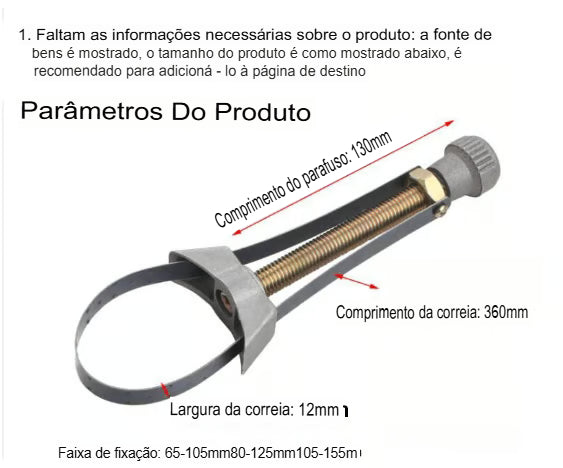 Chave Saca Filtro Universal Sacador Ajustável 60-120mm