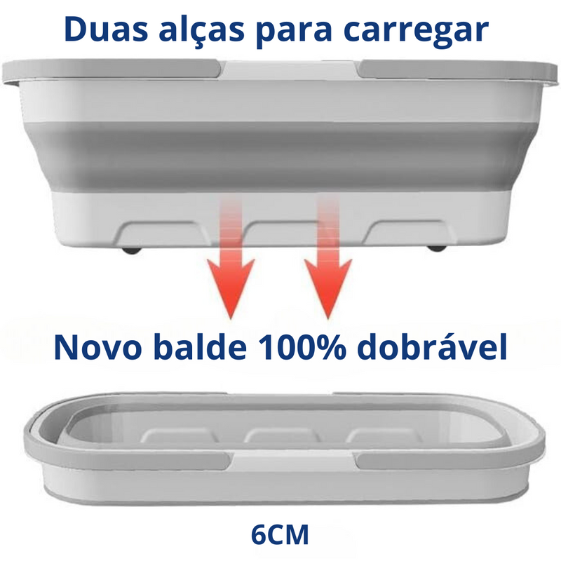 MopMaster© de Limpeza 360° + Balde Dobrável - [LEVE 2 ESPONJAS DE GRAÇA]