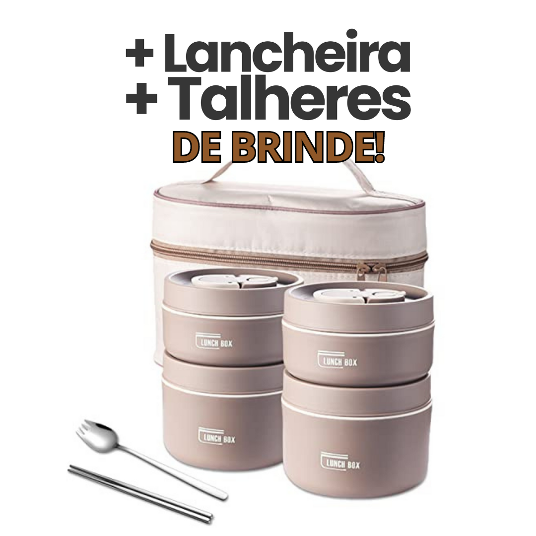 KIT POTES TÉRMICOS LUNCHBOX + LANCHEIRA E TALHERES GRÁTIS®